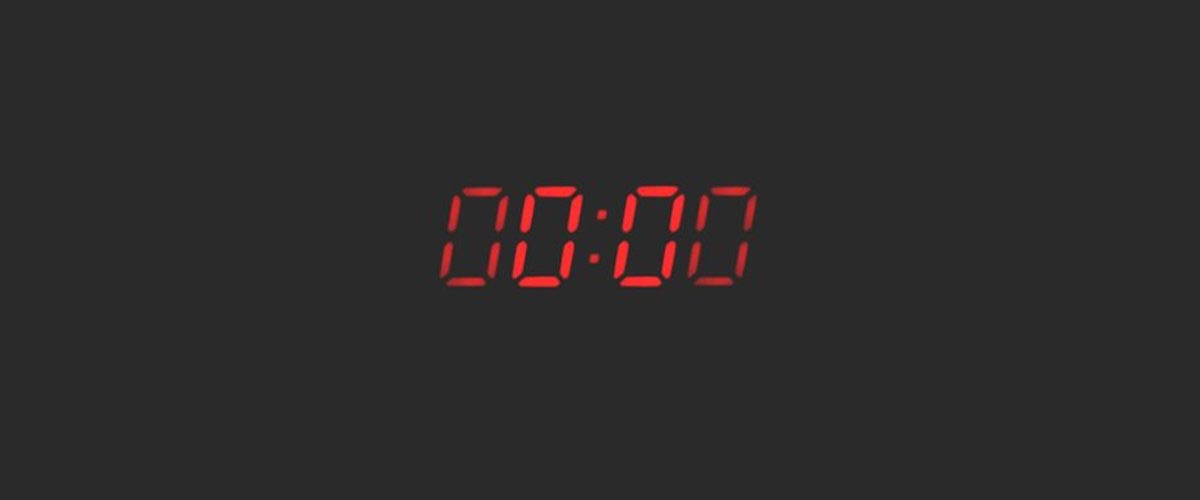 digital clock with all zeros red lettering