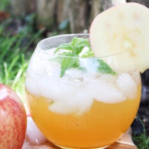 Apple Cider Mojito with apple garnish
