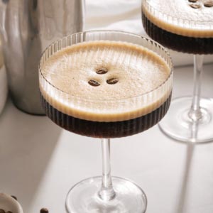Espresso Martini with coffee bean garnish